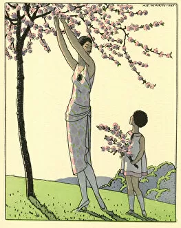 Pochoir Print, Spring by Andre Marty