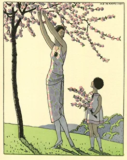 Images Dated 5th September 2018: Pochoir Print, Spring by Andre Marty