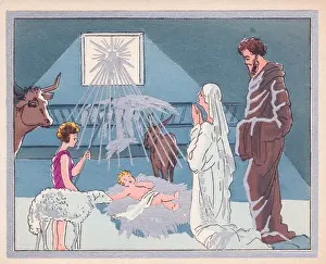 Pochoir technique - Stylish Art Deco Greetings Card