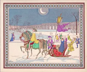 Pochoir technique - Stylish Art Deco Greetings Card