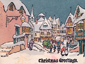 Pochoir technique - Stylish Art Deco Greetings Card
