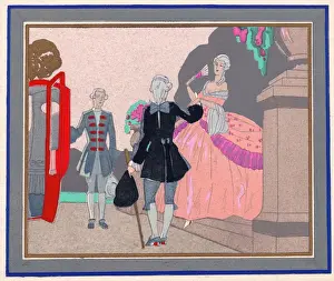 Pochoir technique - Stylish Art Deco Greetings Card