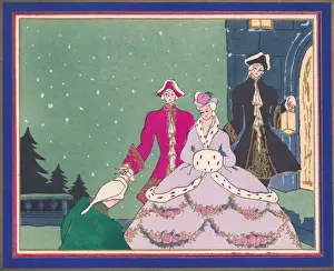Pochoir technique - Stylish Art Deco Greetings Card