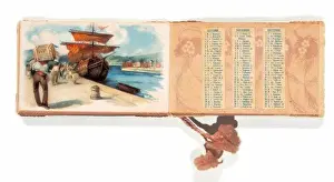 Pocket calendar from 1910, present of a chocolates trade nam