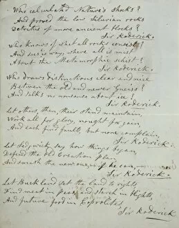 Anning Collection: Poem by Mary Anning (1799-1871)