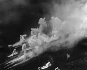 Poison gas attack, aerial photograph, WW1