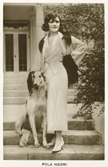 Pola Prints: Pola Negri, film and theatre star, with her dog