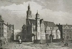 Wenceslaus Prints: Poland, Krakow. Wawel Cathedral - Lemaitre and Dumouza