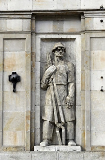 Images Dated 14th August 2013: Poland. Warsaw. Socialist relief. Constitution Square
