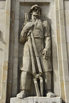Images Dated 14th August 2013: Poland. Warsaw. Socialist relief. Constitution Square