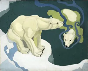 Swims Prints: Two Polar bears