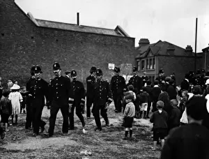 Disturbances Prints: Police arriving during London Dock Strike