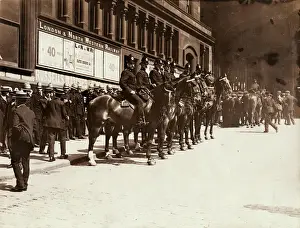 Guarding Prints: Police guarding Liverpool Station during transport strike