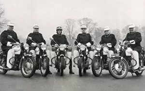 Goggles Collection: Police Motorcycle Team at Crystal Palace