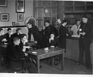 Policewoman Gallery: Police officers in canteen at Peel House, London