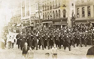 Albany Collection: Police officers on parade, Albany, USA