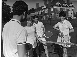 Alison Gallery: Four police officers playing mixed doubles tennis
