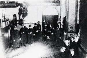 Coal Mining Collection: Police at a Tonypandy colliery, Glamorgan, South Wales