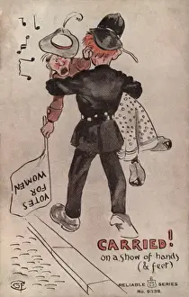 Policeman Carries off Suffragette