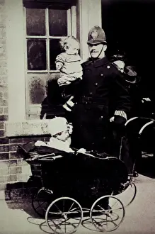 Policeman with two children