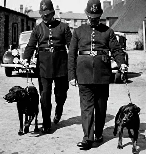 Authority Gallery: Two policemen with dogs