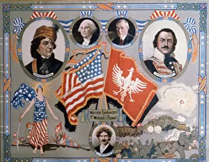 Kosciuszko Collection: Polish-American poster, united in the fight, WW1