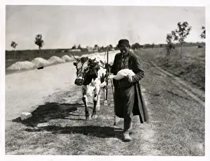 Gelatin Prints: Polish refugee flees ahead of German advance Poland WWI