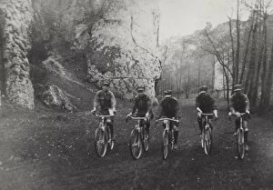 Wooded Collection: Polish Scouts on bicycles