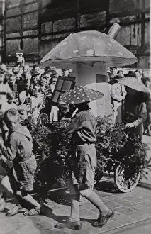 Parading Prints: Polish Scouts performing at an event