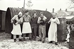Helmsley Prints: Five Polish soldiers, including cooks at the Helmsley Polish Resettlement Camp