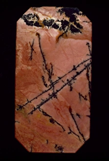 Aerinite Gallery: Polished slab of rhodonite
