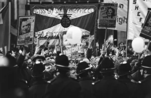 Political demonstration against Margaret Thatcher