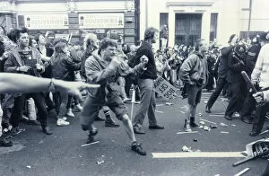 Riot Gallery: Poll Tax demonstrators in the roadway, Central London