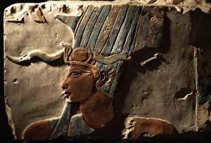 Images Dated 25th November 2003: Polychrome relief of Pharaoh Thutmose III (h.1490-1436 BC)