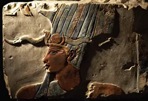 Sixth Prints: Polychrome relief of Pharaoh Thutmose III (h. 1490-1436 BC)