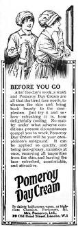 Pomeroy day cream advertisement for munitions workers, WW1