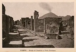 Porta Prints: Pompeii - Italy - Strada di Domizio e Porta Ercolano