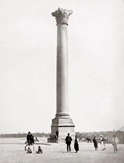 Pompeys Pillar / Column, Alexandria, Egypt, c. 1870 s