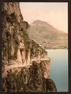 Ponale Road and view of Riva, Lake Garda, Italy
