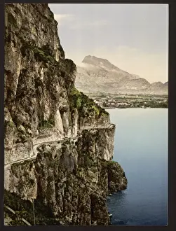 Ponale Road and view of Riva, Lake Garda, Italy