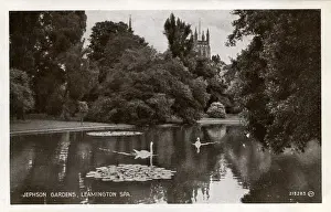 Leamington Prints: The Pond & Swans, Jephson Gardens, Warwickshire