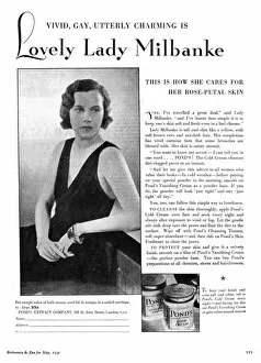 Images Dated 2nd September 2016: Ponds Cream advertisement featuring Lady Milbanke