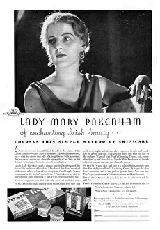 Adverts Gallery: Ponds skincare advertisement, Lady Mary Pakenham