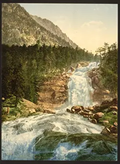 Falls Prints: Pont d Epagne (i. e. Pont d Espagne), upper falls, Cauterets