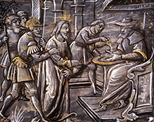 Conde Gallery: Pontius Pilate washed his hands. Miniature. Poesies Devotes