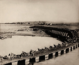 Pontoon Bridge over the Tigris at Mosul, Iraq Pontoon Bridge over the Tigris at Mosul, Iraq