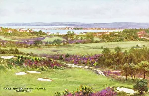 Dorset Prints: Poole Harbour and Golf Links, Parkstone, Dorset