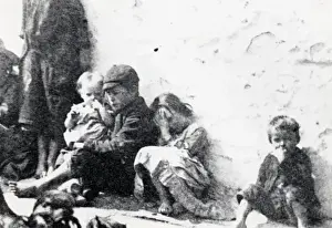 Poor children in a South Wales mining district