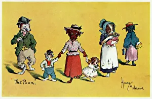 Anthropomorphism Collection: The Poor -- dogs in shabby clothes