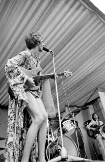 Pop singer on stage at Woburn Park, Bedfordshire